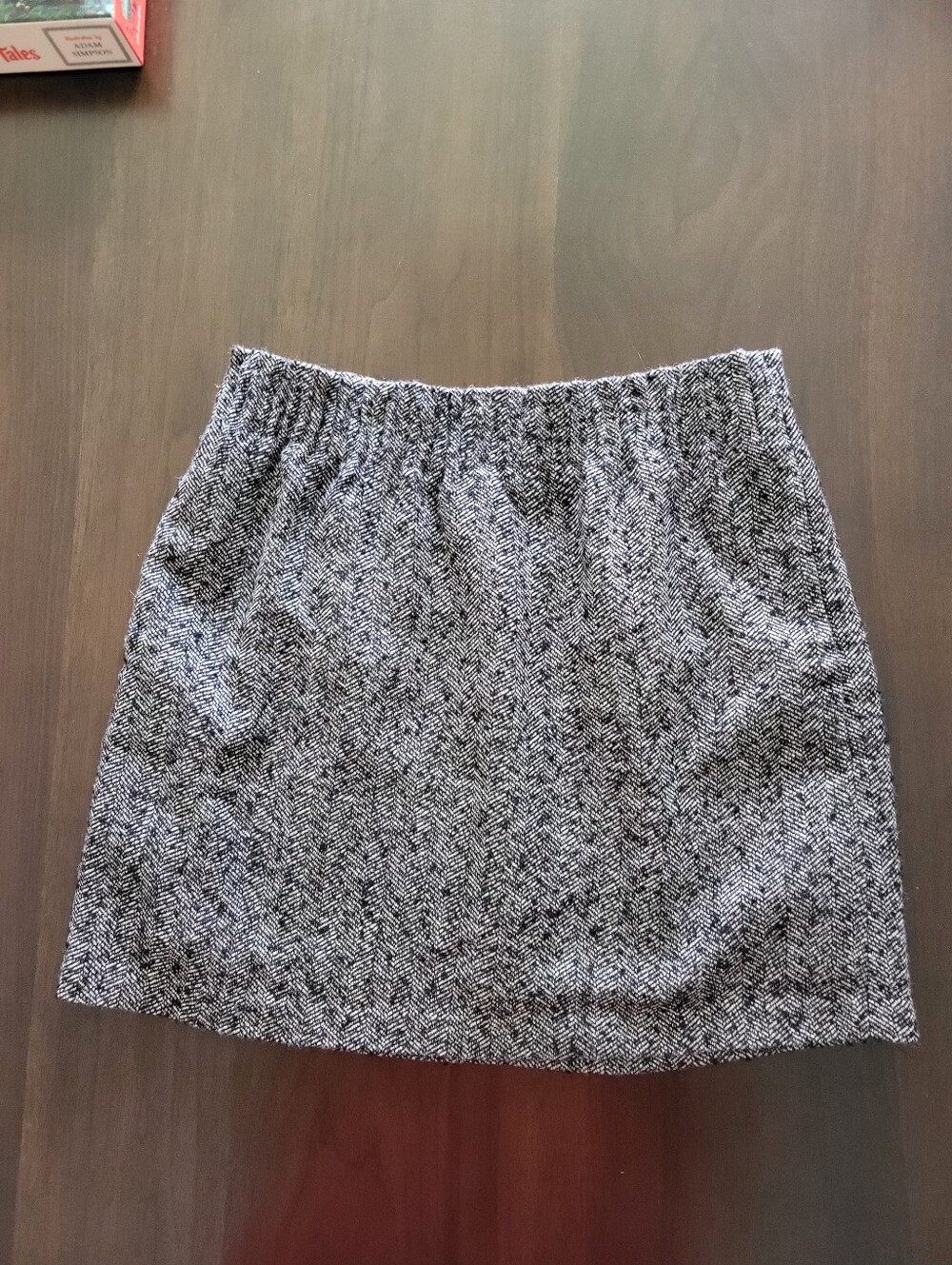 J. Crew Black and White Herringbone Mini Skirt